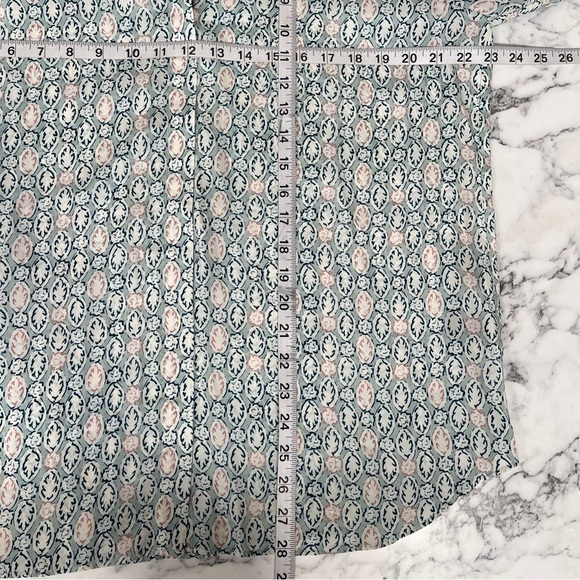 NWT Lafayette 148 Scottie Decorative Crepe Viscose Silk Blouse Button Up Large - Picture 7 of 12